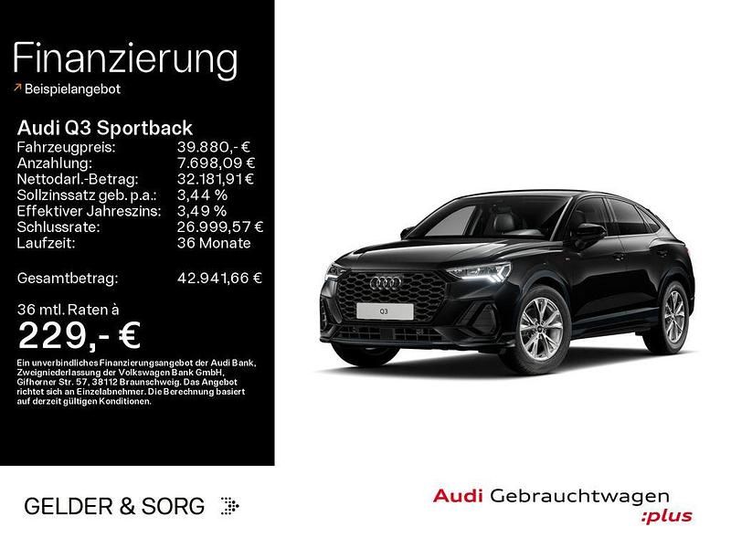 Schwarz Gebraucht 2025 Audi Q3 Sportback S-Line SUV | 39.880 € (Guter Preis) - Bild 1/2