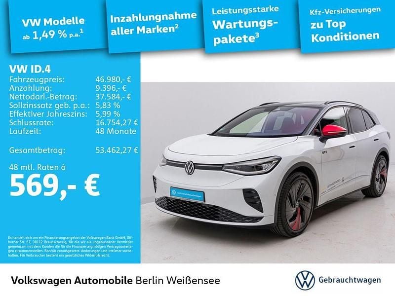 Gletscherweiß metallic schwarz Gebraucht 2025 VW ID.4 GTX SUV | 46.980 € - Bild 1/4