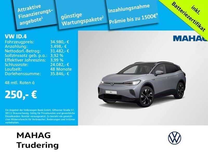Mondsteingrau Gebraucht 2023 VW ID.4 Pro Performance SUV | 34.283 € (Fairer Preis) - Bild 1/2