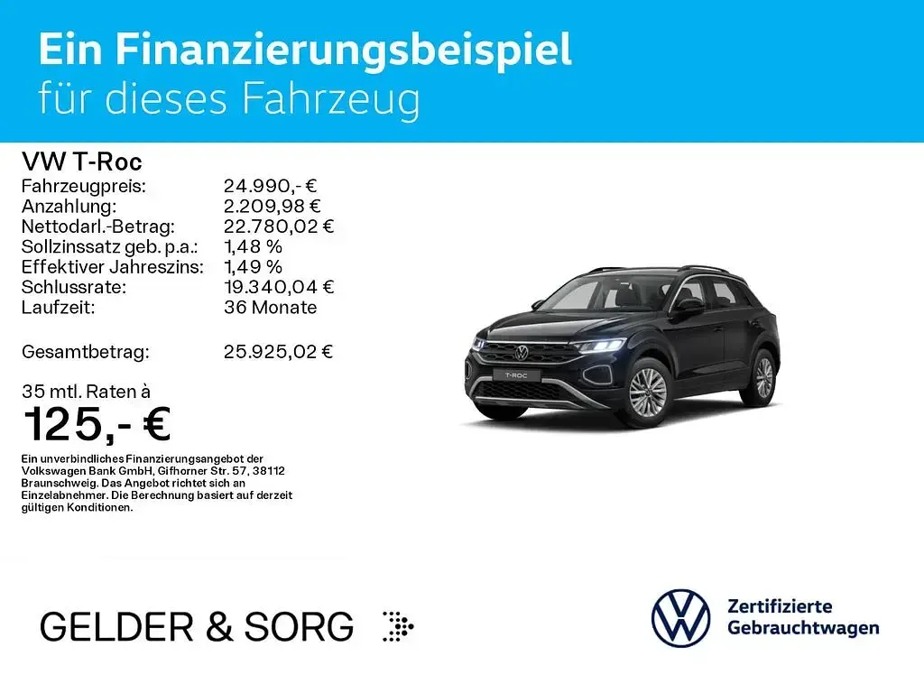 Gebraucht VW T-Roc Life 116 PS (85 kW) 2025 Grenadillschwarz metallic SUV