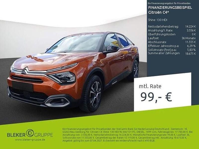 Gebraucht Citroën C4 Shine 131 PS (96 kW) 2022 Lackierung pulsorange/typ aussenverkleidung metalliclackierung Limousine