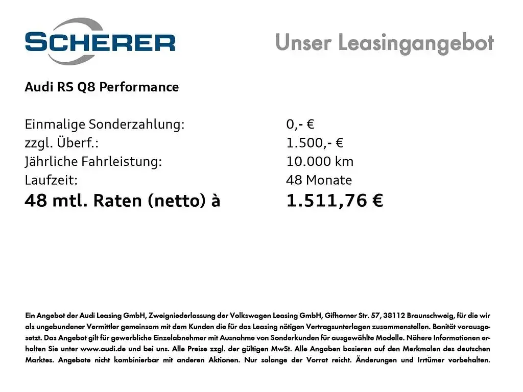 Neu Audi RS Q8 Performance 640 PS (470 kW) 2026 Schwarz SUV