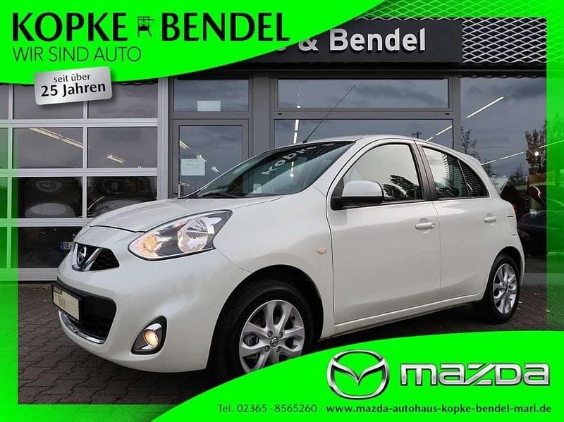 White pearl metallic (metallic) Gebraucht 2017 Nissan Micra Acenta Kleinwagen | 9.970 € (Fairer Preis) - Bild 1/4