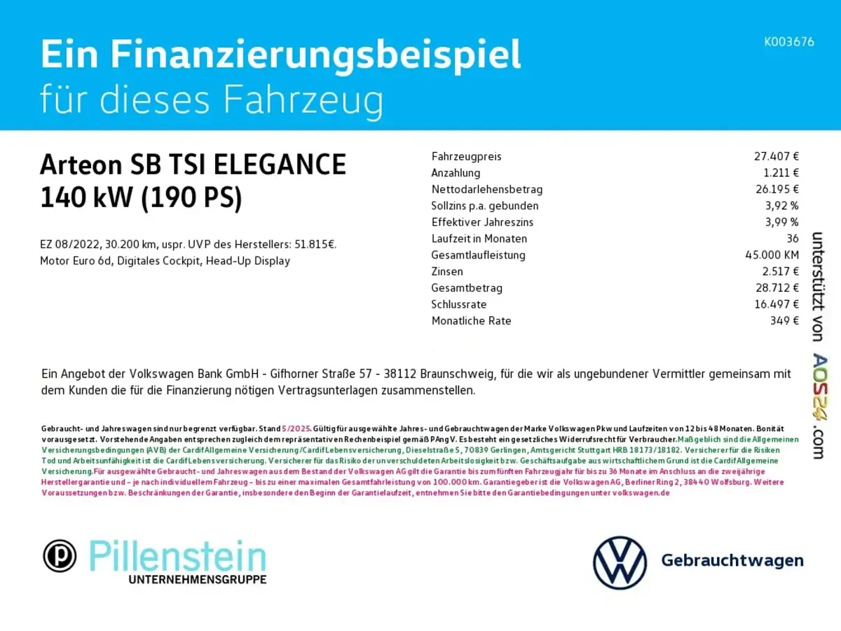 Gebraucht VW Arteon Elegance 190 PS (139 kW) 2022 Schwarz Limousine