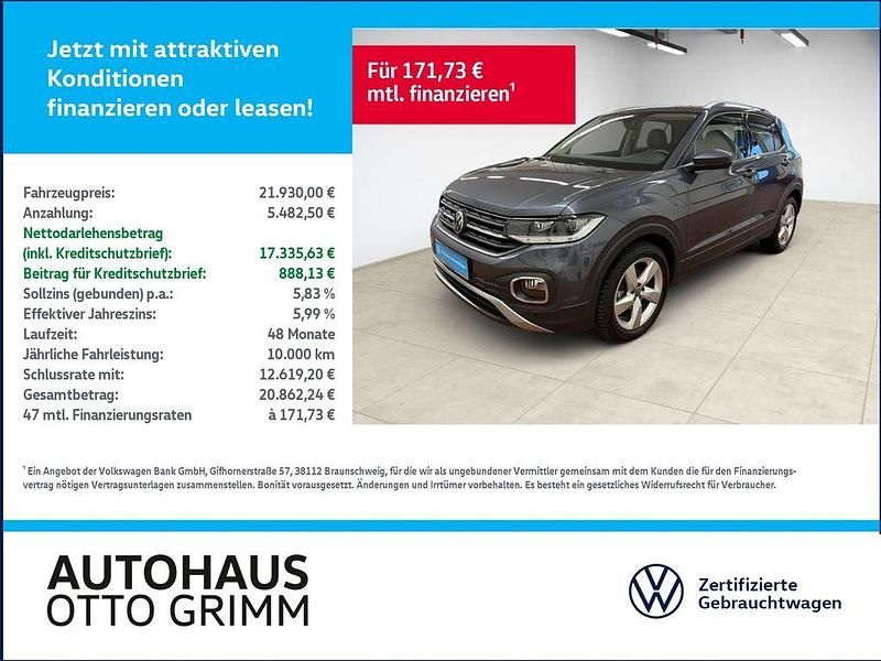 Gebraucht VW T-Cross Style 110 PS (80 kW) 2022 Grau SUV