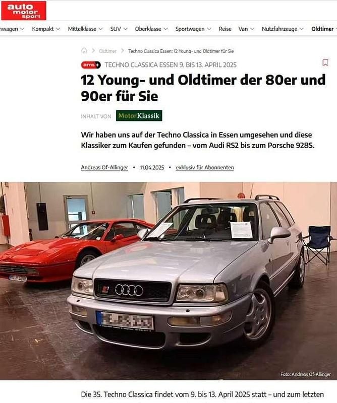 Silber Gebraucht 1995 Audi RS2 Sport Kombi | 58.000 € - Bild 1/4