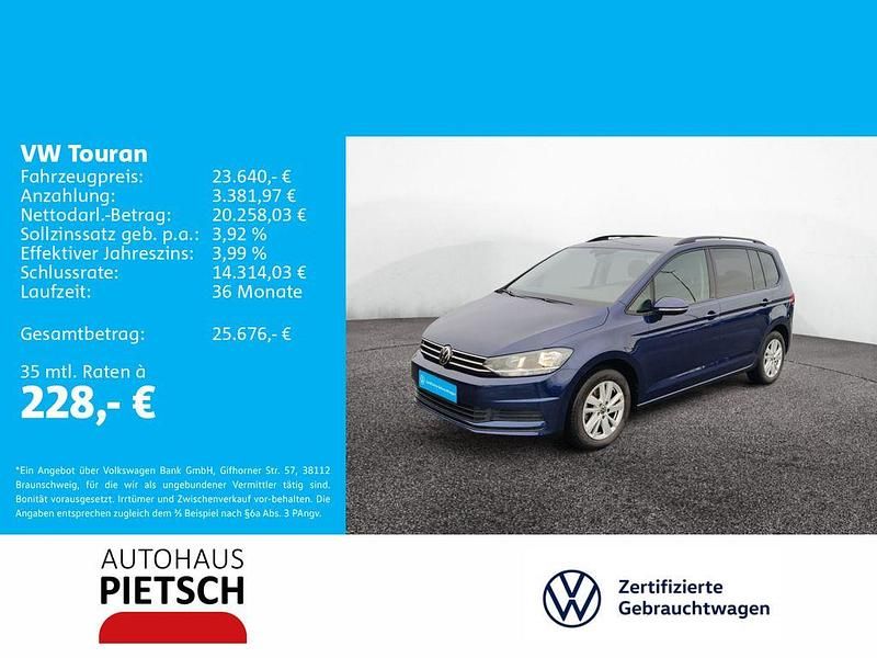 Atlantik blue metallic Gebraucht 2022 VW Touran Comfortline Van / Kleinbus | 23.640 € (Guter Preis) - Bild 1/4