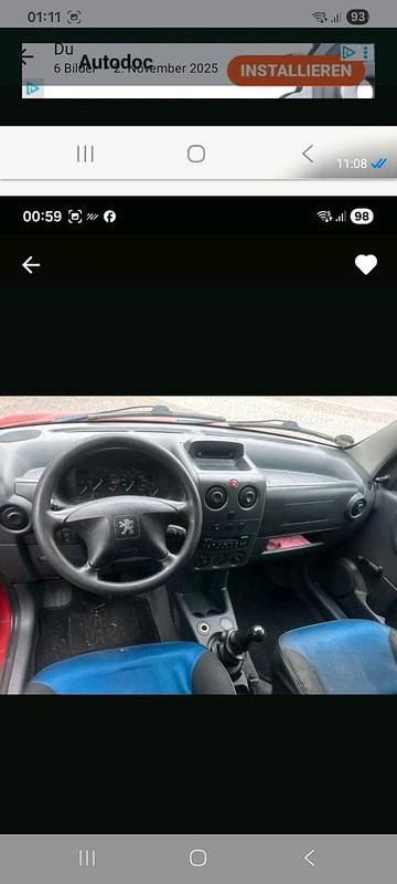 Gebraucht Peugeot Partner 75 PS (55 kW) 2002 Rot Van / Kleinbus