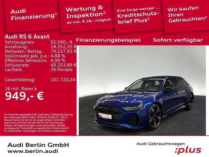 Silber Gebraucht 2020 Audi RS6 Sport Kombi | 92.590 € (Teuer) - Bild 1/3