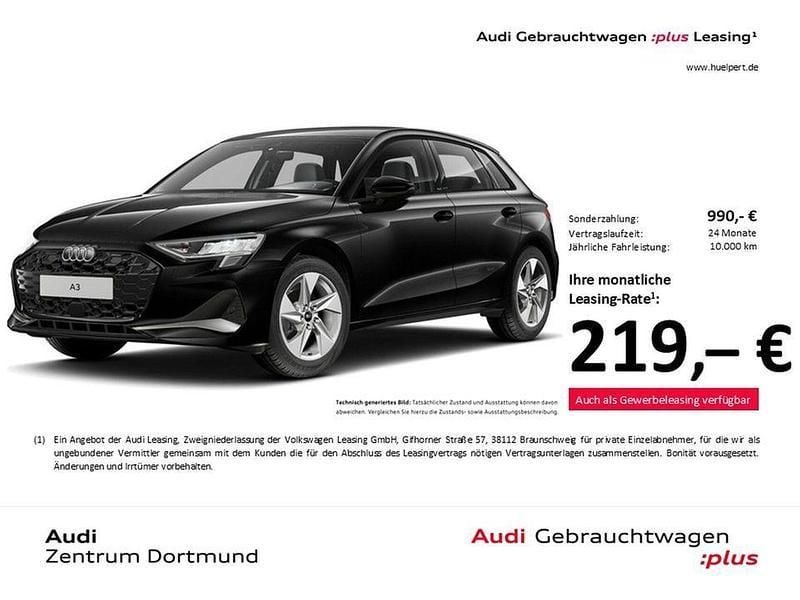 Mythosschwarz metallic Gebraucht 2024 Audi A3 Sportback Advanced Limousine | 32.185 € (Guter Preis) - Bild 1/4