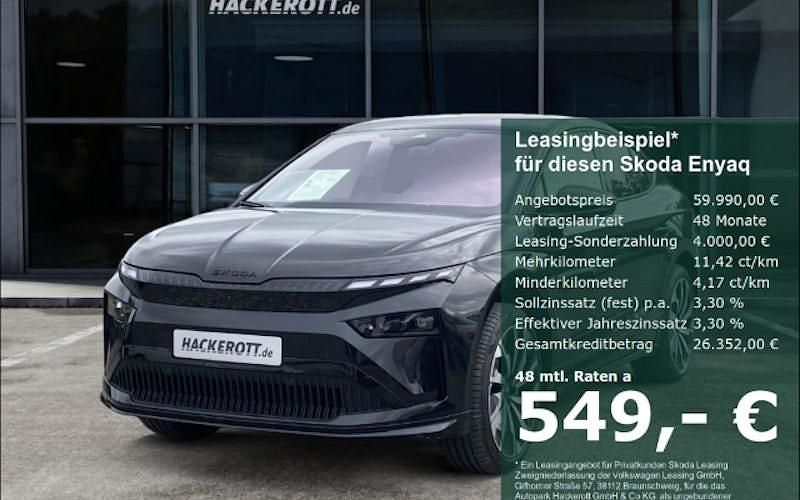 Schwarz Neu 2025 Skoda Enyaq iV SportLine SUV | 59.990 € (Teuer) - Bild 1/4