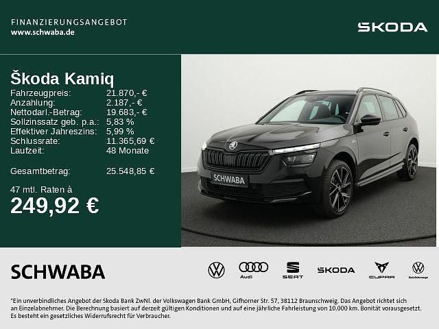 Schwarz Gebraucht 2022 Skoda Kamiq Monte Carlo SUV | 21.870 € (Fairer Preis) - Bild 1/4