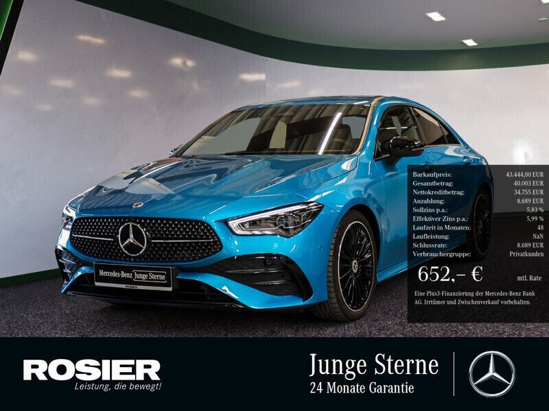 Blau / hyperblau Gebraucht 2024 Mercedes CLA220 Premium Limousine | 43.444 € (Teuer) - Bild 1/4