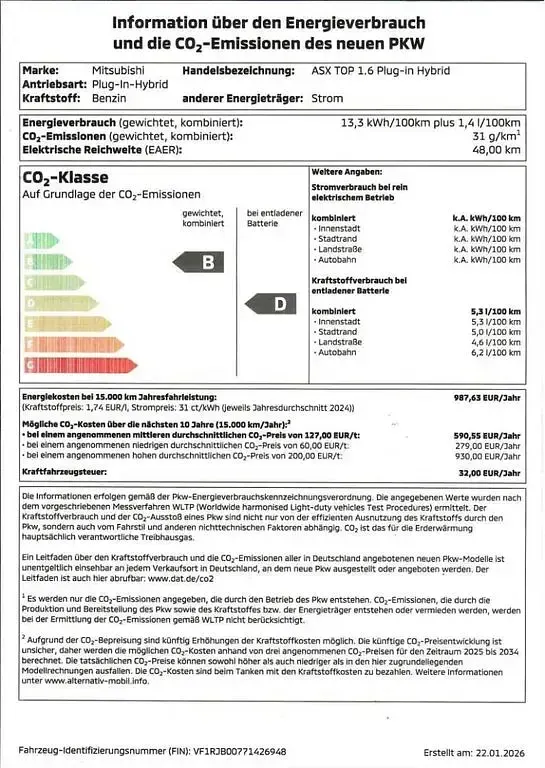 Gebraucht Mitsubishi ASX Top 159 PS (116 kW) 2023 Schwarz SUV