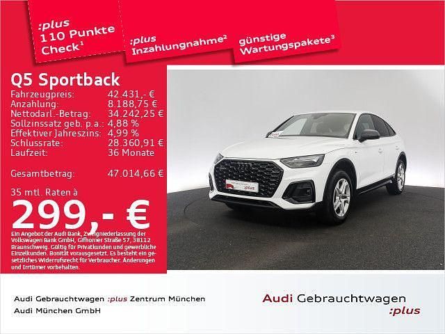 Weiß Gebraucht 2022 Audi Q5 Sportback S-Line SUV | 42.431 € (Fairer Preis) - Bild 1/1