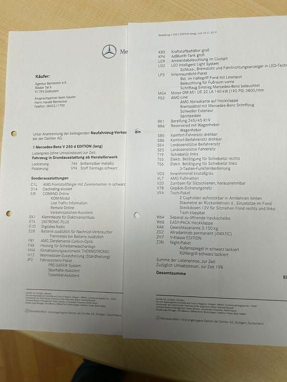 Gebraucht Mercedes V250 AMG line 190 PS (139 kW) 2019 Silber Van / Kleinbus