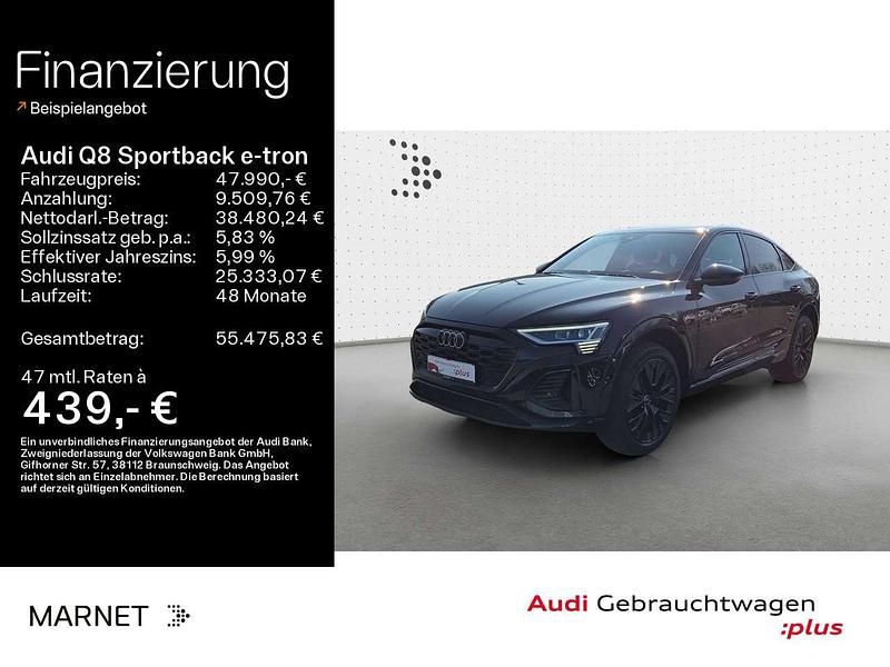 Gebraucht Audi Q8 e-tron S-Line 300 kW (408 PS) 2023 Mythosschwarz metallic SUV