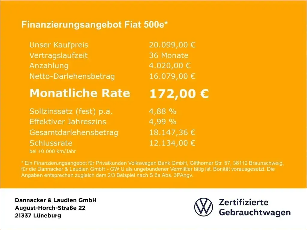 Gebraucht Fiat 500e Basis 86 kW (118 PS) 2023 Colore esterno (arktis weiß) Kleinwagen
