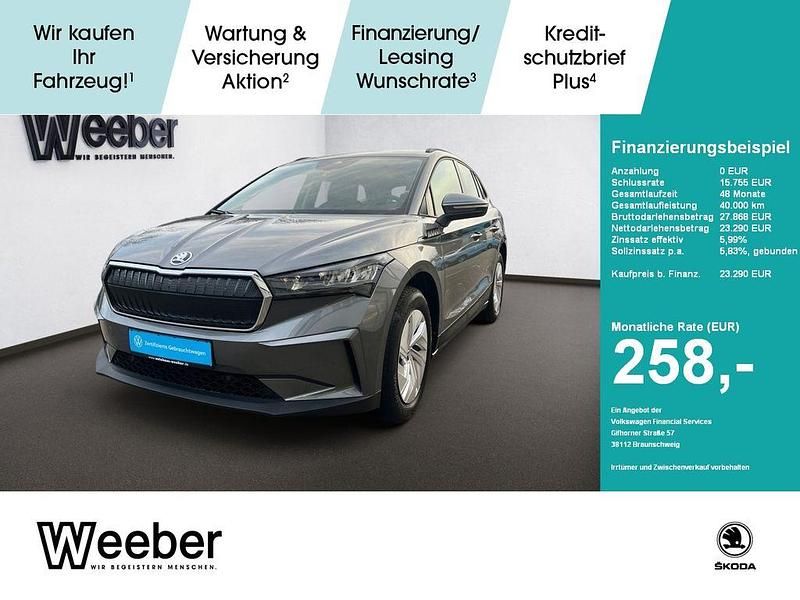 Graphitegrau (metallic) Gebraucht 2023 Skoda Enyaq iV Loft SUV | 23.290 € (Guter Preis) - Bild 1/4