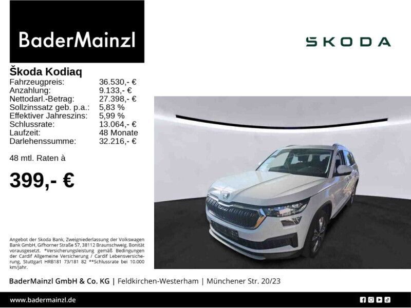 Weiß Gebraucht 2022 Skoda Kodiaq Tour SUV | 36.530 € (Fairer Preis) - Bild 1/3