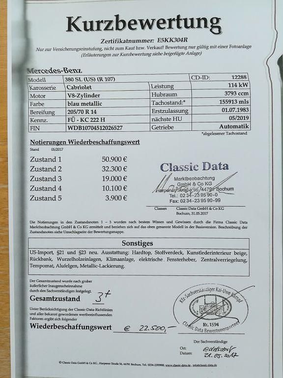 Gebraucht Mercedes SL380 155 PS (114 kW) 1983 Grün Cabrio