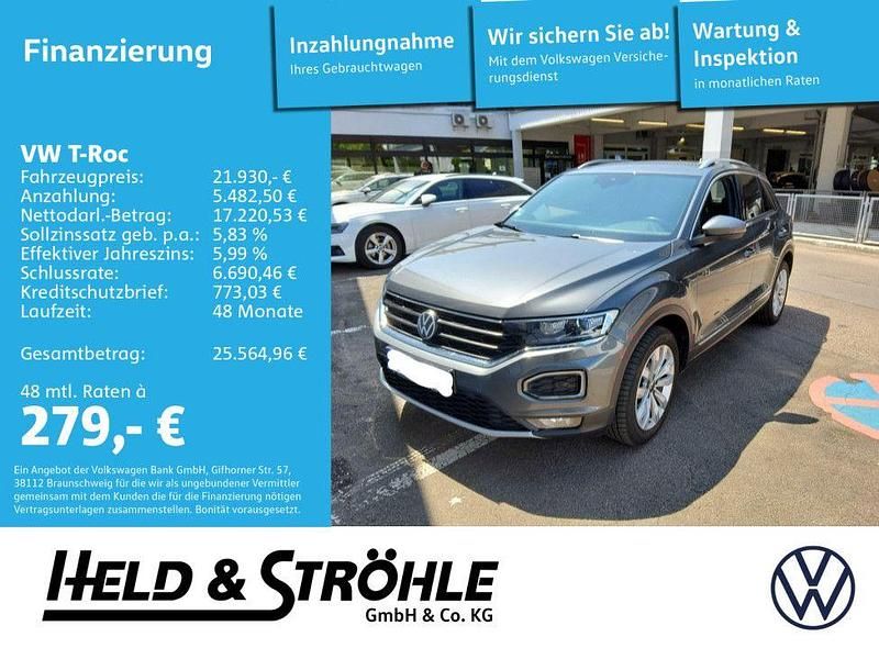 X3 indiumgrau metallic Gebraucht 2021 VW T-Roc Sportline SUV | 21.930 € (Fairer Preis) - Bild 1/4