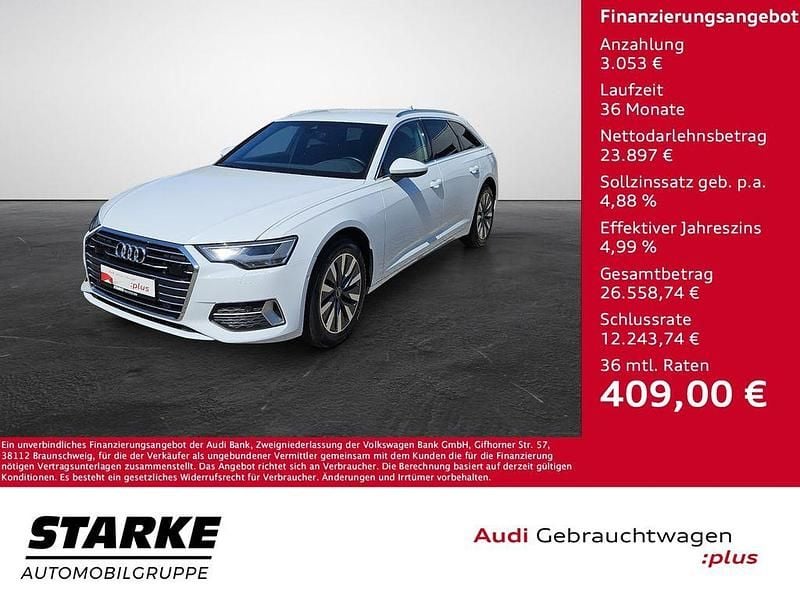 Gletscherweiß metallic Gebraucht 2022 Audi A6 Sport Kombi | 26.950 € (Superpreis) - Bild 1/4