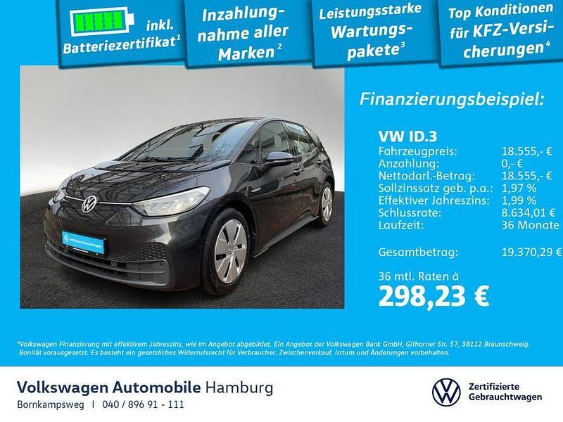 Grau Gebraucht 2021 VW ID.3 Pro Performance Kleinwagen | 18.555 € (Fairer Preis) - Bild 1/3