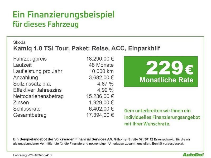 Blau Gebraucht 2022 Skoda Kamiq Tour SUV | 18.290 € (Guter Preis) - Bild 1/1