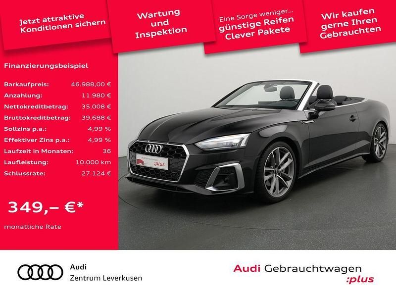 Mythosschwarz Gebraucht 2024 Audi Cabriolet S-Line Cabrio | 46.988 € - Bild 1/4