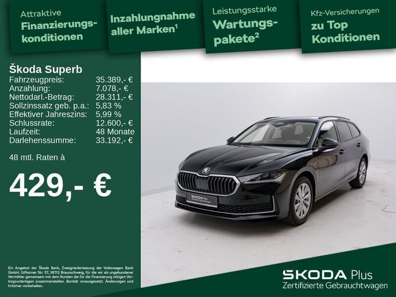 Onyxschwarz metallic met. Gebraucht 2024 Skoda Superb Selection Kombi | 35.389 € (Guter Preis) - Bild 1/4