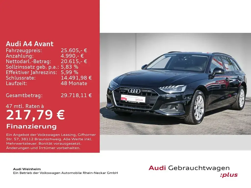 Używany Audi A4 Advanced Plus 204 KM (150 kW) 2023 Czarny Kombi