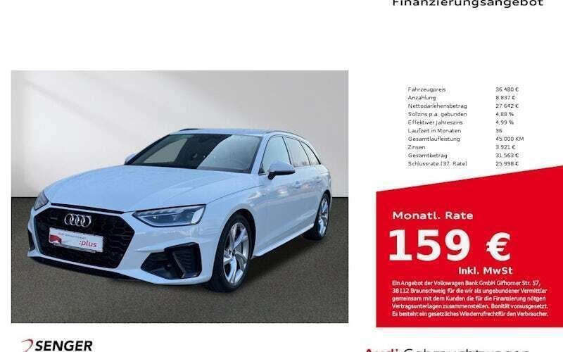 Weiß Gebraucht 2022 Audi A4 S-Line Kombi | 36.480 € (Guter Preis) - Bild 1/4
