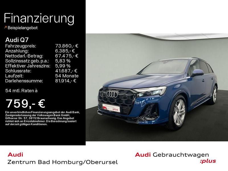 Ascariblau metallic Gebraucht 2024 Audi Q7 S-Line SUV | 73.860 € (Superpreis) - Bild 1/4
