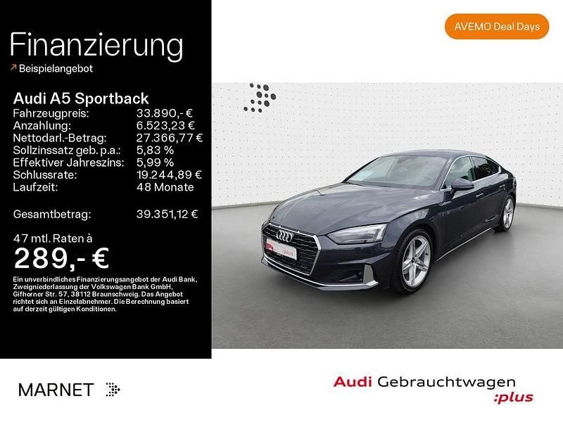 Grau Gebraucht 2024 Audi A5 Sportback Advanced Plus Kleinwagen | 33.890 € (Superpreis) - Bild 1/3