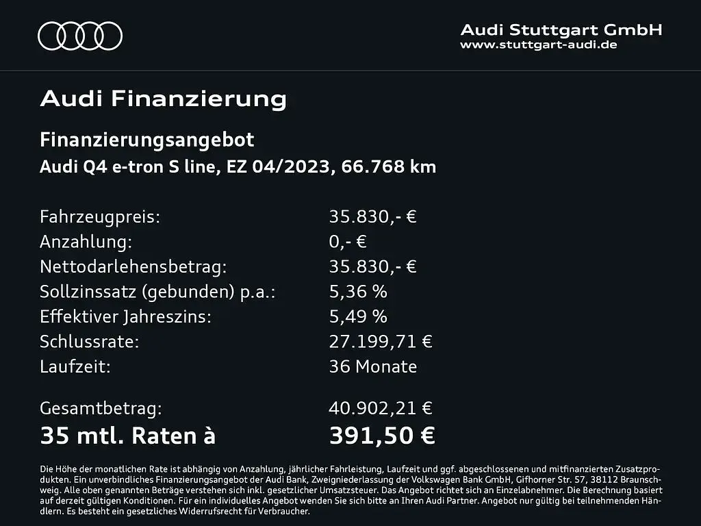 Gebraucht Audi Q4 Sportback e-tron S-Line 219 kW (299 PS) 2023 Weiß SUV