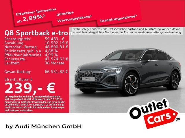 Grau Gebraucht 2023 Audi Q8 Sportback e-tron S-Line SUV | 59.483 € (Guter Preis) - Bild 1/1