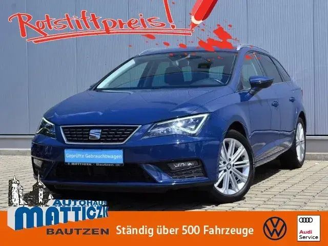 Blau (mediterraneoblau) Gebraucht 2018 Seat Leon ST XCELLENCE Kombi | 16.790 € (Fairer Preis) - Bild 1/4