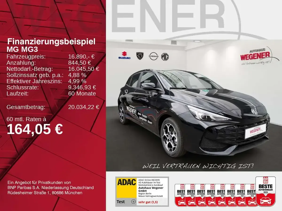 Gebraucht MG MG3 Comfort 116 PS (85 kW) 2025 Schwarz Kleinwagen
