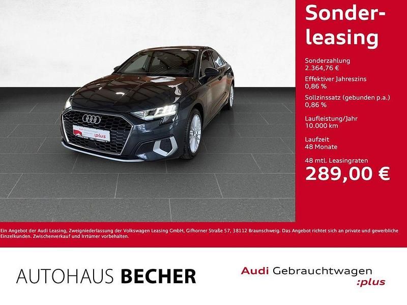 Grau Gebraucht 2024 Audi A3 Advanced Limousine | 31.460 € (Superpreis) - Bild 1/4