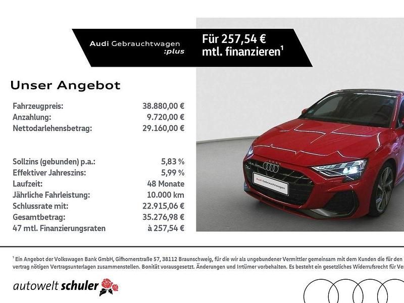 Progressivrot metallic Gebraucht 2025 Audi A3 S-Line Limousine | 38.880 € (Etwas zu teuer) - Bild 1/2