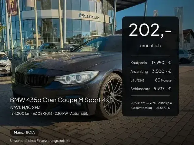Gebraucht BMW 435 Gran Coupé M Sport 313 PS (230 kW) 2016 Carbonschwarz metallic Coupé