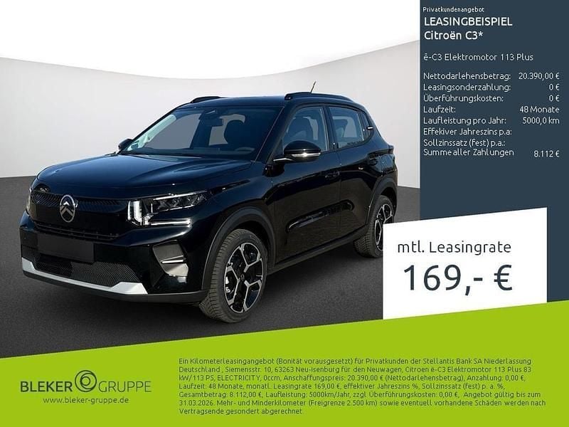 Neu Citroën e-C3 83 kW (113 PS) 2026 Perlaneraschwarz Limousine