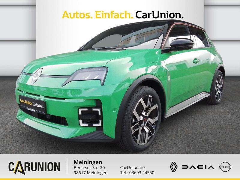 Pop green!, black pearlschwar Gebraucht 2025 Renault R5 Komfort Kleinwagen | 32.490 € (Fairer Preis) - Bild 1/4