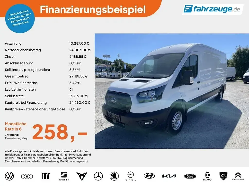 Neu Ford Transit 131 PS (96 kW) 2026 Weiß Limousine