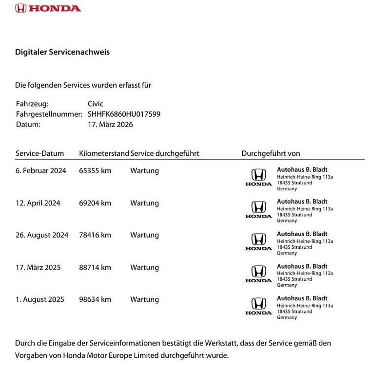 Gebraucht Honda Civic Elegance 129 PS (94 kW) 2018 Crystal black p. Limousine