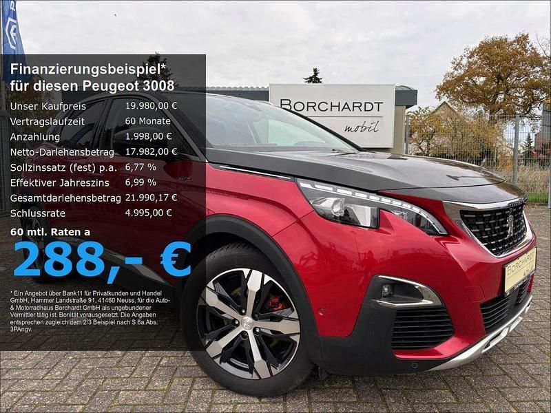 Rot metallic Gebraucht 2018 Peugeot 3008 GT-line Limousine | 19.980 € (Etwas zu teuer) - Bild 1/4