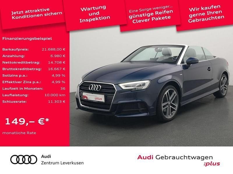 Kosmosblau Gebraucht 2017 Audi A3 Cabriolet S-Line Cabrio | 21.688 € (Fairer Preis) - Bild 1/4