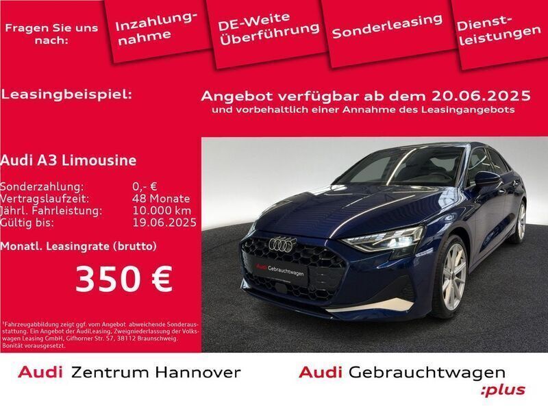 2d navarrablau metallic (metallic) Gebraucht 2024 Audi A3 Advanced Plus Limousine | 36.950 € (Teuer) - Bild 1/4