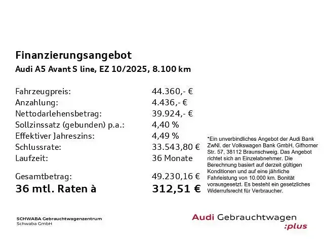 Gebraucht Audi A5 S-Line 204 PS (150 kW) 2025 Grenadinerot metallic Kombi